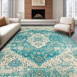 Luxurious Aqua Medallion Design(Blue)
