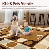 Ultra Soft Area Rug, Non Slip, Stain Resistant, Washable Area Rugs for Living Room, Bedroom, Natural Fiber Textured Look(Brown)