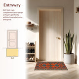 Ultra Soft Area Rug, Non Slip, Stain Resistant, Washable Area Rugs for Living Room, Bedroom, Rust Boho Living Room Non-Slip Carpet(Orange)