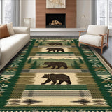 Ultra Soft Area Rug, Non Slip, Stain Resistant, Washable Area Rugs for Living Room, Bedroom, Rustic Earthy Patchwork Aesthetic(Green)