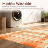 Ultra Soft Area Rug, Non Slip, Stain Resistant, Washable Area Rugs for Living Room, Bedroom, Chic Vibrant Curvilinear Motif(Orange)