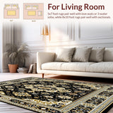 Black and Beige with Luxurious Oriental Medallion Geometric Details(Black)