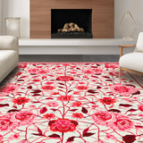 Ultra Soft Area Rug, Non Slip, Stain Resistant, Washable Area Rugs for Living Room, Bedroom, Whimsical Bright Blossom Theme(Pink)