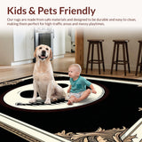 Ultra Soft Area Rug, Non Slip, Stain Resistant, Washable Area Rugs for Living Room, Bedroom, Dark Playful Skull Artwork(White)