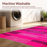 Ultra Soft Area Rug, Non Slip, Stain Resistant, Washable Area Rugs for Living Room, Bedroom, Chic Pastel Zebra Pattern(Pink)