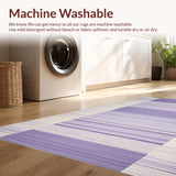 Ultra Soft Area Rug, Non Slip, Stain Resistant, Washable Area Rugs for Living Room, Bedroom, Artistic Minimalist Line Arrangement(Purple)
