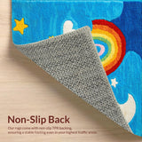 Ultra Soft Area Rug, Non Slip, Stain Resistant, Washable Area Rugs for Living Room, Bedroom, Whimsical Earth-Toned Nursery Playroom Rug(Blue)