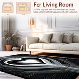 Ultra Soft Area Rug, Non Slip, Stain Resistant, Washable Area Rugs for Living Room, Bedroom, Rustic Vintage Affection Pattern(Black)