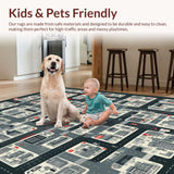Ultra Soft Area Rug, Non Slip, Stain Resistant, Washable Area Rugs for Living Room, Bedroom, Urban Cartoon Landscape Vibes(Gray)
