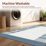 Ultra Soft Area Rug, Non Slip, Stain Resistant, Washable Area Rugs for Living Room, Bedroom, Chic Textured Oceanic Vibes(Blue)