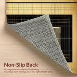 Ultra Soft Area Rug, Non Slip, Stain Resistant, Washable Area Rugs for Living Room, Bedroom, Sophisticated Urban Linear Patterns(Gold)