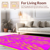 Ultra Soft Area Rug, Non Slip, Stain Resistant, Washable Area Rugs for Living Room, Bedroom, Whimsical Bold Pattern Fusion(Yellow)