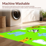Ultra Soft Area Rug, Non Slip, Stain Resistant, Washable Area Rugs for Living Room, Bedroom, Charming Animal Themed Tapestry(Green)