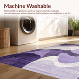 Ultra Soft Area Rug, Non Slip, Stain Resistant, Washable Area Rugs for Living Room, Bedroom, Vibrant Modern Ombre Design(Purple)