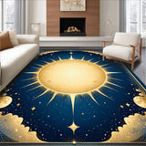 Ultra Soft Area Rug, Non Slip, Stain Resistant, Washable Area Rugs for Living Room, Bedroom, Dreamy Pastel Cosmic Imagery(Gold)