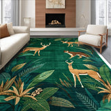 Ultra Soft Area Rug, Non Slip, Stain Resistant, Washable Area Rugs for Living Room, Bedroom, Chic Vintage Animal Aesthetic(Green)