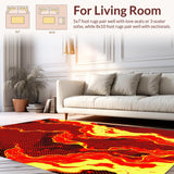 Ultra Soft Area Rug, Non Slip, Stain Resistant, Washable Area Rugs for Living Room, Bedroom, Radiant Ember Color Spectrum(Red)