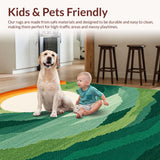 Ultra Soft Area Rug, Non Slip, Stain Resistant, Washable Area Rugs for Living Room, Bedroom, Stylish Cheerful Sunburst Arrangement(Orange)