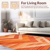 Ultra Soft Area Rug, Non Slip, Stain Resistant, Washable Area Rugs for Living Room, Bedroom, Vibrant Shaggy Abstract Aesthetic(Orange)