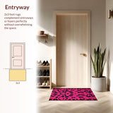Ultra Soft Area Rug, Non Slip, Stain Resistant, Washable Area Rugs for Living Room, Bedroom, Chic Pink Animal Print Fusion(Pink)