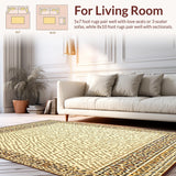 Ultra Soft Area Rug, Non Slip, Stain Resistant, Washable Area Rugs for Living Room, Bedroom, Elegant Cheetah Print Beige Brown Animal(Beige)