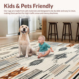Ultra Soft Area Rug, Non Slip, Stain Resistant, Washable Area Rugs for Living Room, Bedroom, Modern Minimalist Ogee Detail(Gray)