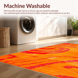 Ultra Soft Area Rug, Non Slip, Stain Resistant, Washable Area Rugs for Living Room, Bedroom, Chic Fuzzy Rustic Vibe Accents(Orange)