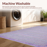 Ultra Soft Area Rug, Non Slip, Stain Resistant, Washable Area Rugs for Living Room, Bedroom, Reverse Card Rug Witty Whimsical Lavender Shaped Carpet(Purple)
