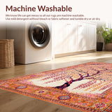 Ultra Soft Area Rug, Non Slip, Stain Resistant, Washable Area Rugs for Living Room, Bedroom, Elegant Soft Pastel Patterns(Orange)