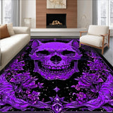 Ultra Soft Area Rug, Non Slip, Stain Resistant, Washable Area Rugs for Living Room, Bedroom, Dark Fantasy Alphabet Design(Purple)