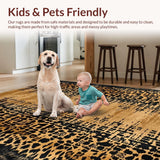 Ultra Soft Area Rug, Non Slip, Stain Resistant, Washable Area Rugs for Living Room, Bedroom, Transitional Retro Visual Harmony(Gold)