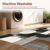 Ultra Soft Area Rug, Non Slip, Stain Resistant, Washable Area Rugs for Living Room, Bedroom, Rustic Tiled Patterned Aesthetic(Gray)