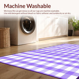 Ultra Soft Area Rug, Non Slip, Stain Resistant, Washable Area Rugs for Living Room, Bedroom, Lively Abstract Lattice Color Fusion(Purple)