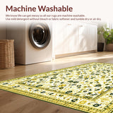 Ultra Soft Area Rug, Non Slip, Stain Resistant, Washable Area Rugs for Living Room, Bedroom, Mid-Century Earthy Toned Style(White)