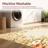Ultra Soft Area Rug, Non Slip, Stain Resistant, Washable Area Rugs for Living Room, Bedroom, Desert Bloom Beige Palette with a Floral Inspired(Beige)