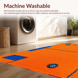 Ultra Soft Area Rug, Non Slip, Stain Resistant, Washable Area Rugs for Living Room, Bedroom, Striking Graphic Tech-Inspired Design(Orange)
