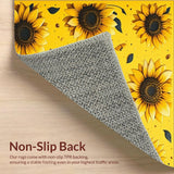 Ultra Soft Area Rug, Non Slip, Stain Resistant, Washable Area Rugs for Living Room, Bedroom, Sunny Springtime Floral Composition(Yellow)