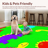 Ultra Soft Area Rug, Non Slip, Stain Resistant, Washable Area Rugs for Living Room, Bedroom, Charming Cartoon Animal Landscape Art(Green)