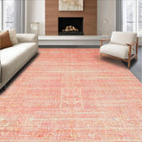 Ultra Soft Area Rug, Non Slip, Stain Resistant, Washable Area Rugs for Living Room, Bedroom, Modern Oriental Inspired Rug with Abstract Coral Velvet Pattern Details(Orange)