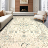 Ultra Soft Area Rug, Non Slip, Stain Resistant, Washable Area Rugs for Living Room, Bedroom, Cloudsoft Elegance Premium Area With Antique Inspired Medallion Design(Beige)