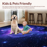 Ultra Soft Area Rug, Non Slip, Stain Resistant, Washable Area Rugs for Living Room, Bedroom, Magical Galaxy Spectrum Display(Purple)
