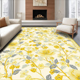 Cream Scallop Abstract Floral Area Whimsical Style(Yellow)