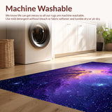 Ultra Soft Area Rug, Non Slip, Stain Resistant, Washable Area Rugs for Living Room, Bedroom, Dynamic Colorful Astral Elements(Purple)