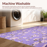 Ultra Soft Area Rug, Non Slip, Stain Resistant, Washable Area Rugs for Living Room, Bedroom, Vibrant Purple Abstract Swirls(Purple)
