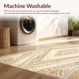 Abigayl Beige Tribal Diamond Medallion High Low Textured Area(Beige)