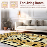 Ultra Soft Area Rug, Non Slip, Stain Resistant, Washable Area Rugs for Living Room, Bedroom, Elegant Soft Toned Print Fusion(Beige)