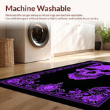 Ultra Soft Area Rug, Non Slip, Stain Resistant, Washable Area Rugs for Living Room, Bedroom, Witch Board Black Elegance(Purple)