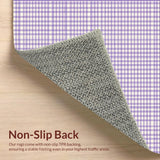 Ultra Soft Area Rug, Non Slip, Stain Resistant, Washable Area Rugs for Living Room, Bedroom, Trendy Minimalist Checkerboard Vibe(Purple)