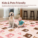 Ultra Soft Area Rug, Non Slip, Stain Resistant, Washable Area Rugs for Living Room, Bedroom, Colorful Fun Alphabet Design(Pink)