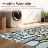 Ultra Soft Area Rug, Non Slip, Stain Resistant, Washable Area Rugs for Living Room, Bedroom, Elegant Pebble Stone Area Featuring Subtle Grey and Beige Design(Gray)